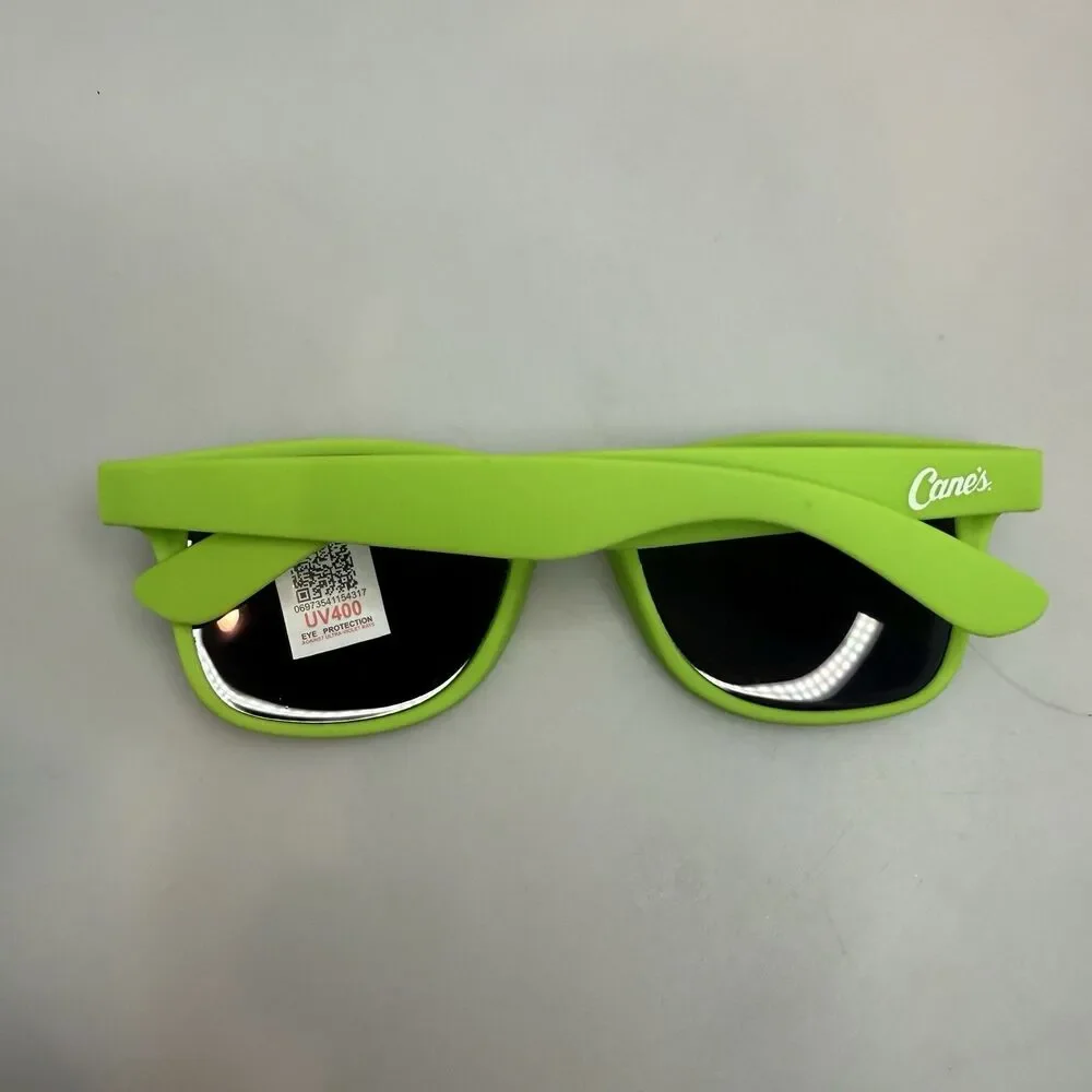 Raising Canes 80s Retro Classic Sunglasses Lime Green Matte UV400 NEW